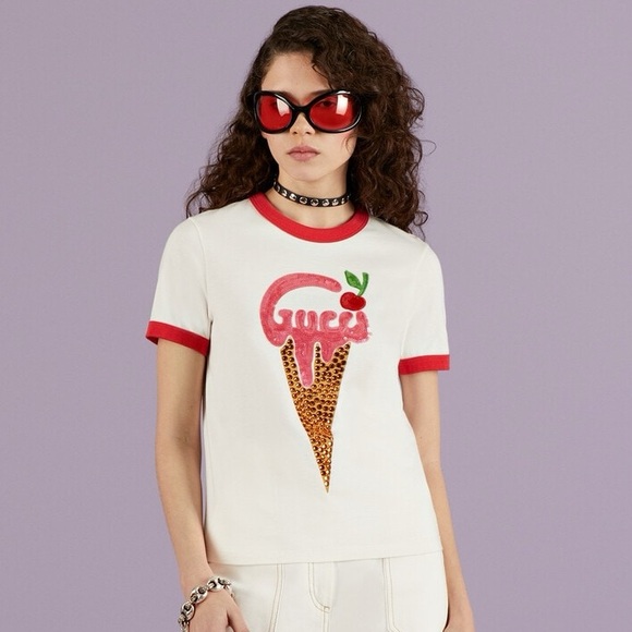 🚨Removing Listing Soon‼️EUC Gucci Sequin Ice Cream Shirt - Picture 2 of 5